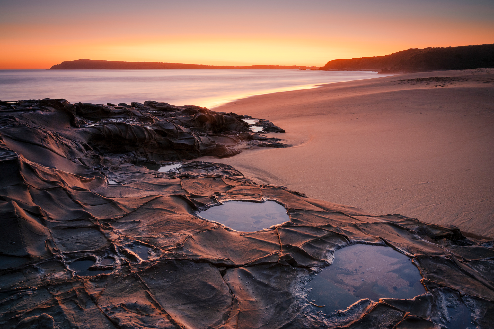 rock pools on a beach